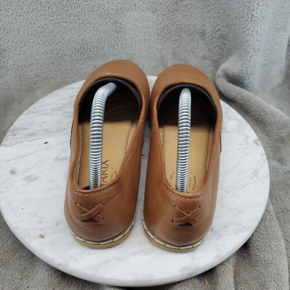 Charix Shoes Womens EU38 US 8 Camel Brown Leather Slip On Loafers - Picture 5 of 10